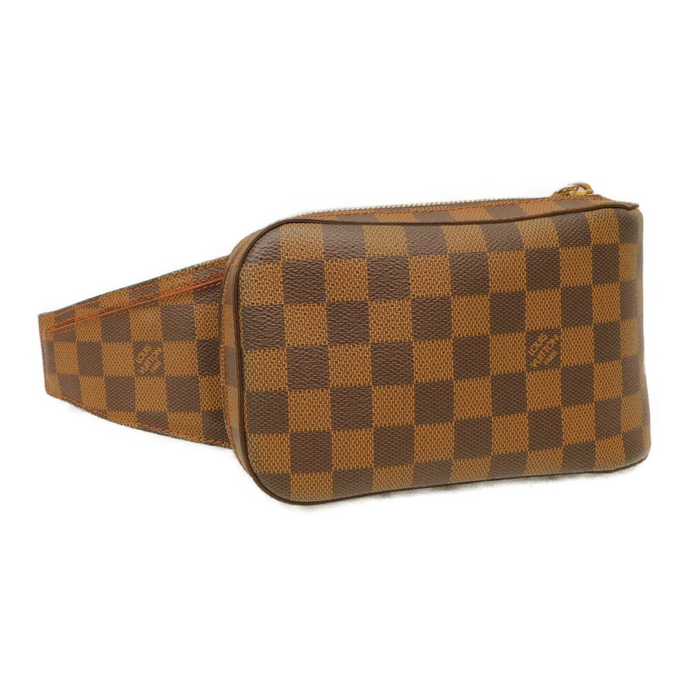 Louis Vuitton Geronimos Damier Ebene Leather Body Waist Body Belt Bum Adjustable